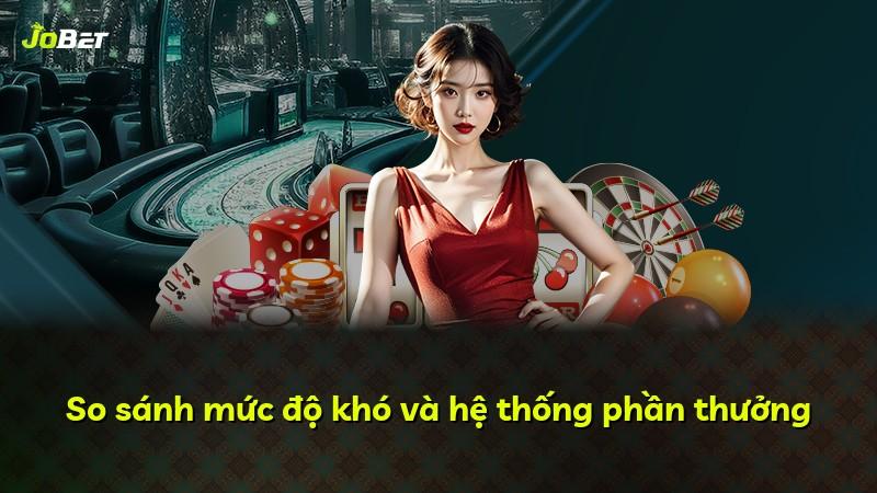 So sánh mức độ khó và hệ thống phần thưởng